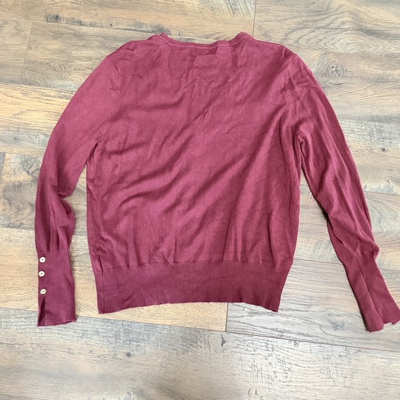 Primark Librarian burgundy Long sleeve preppy button up cardigan large in Red - Picture 6 of 6